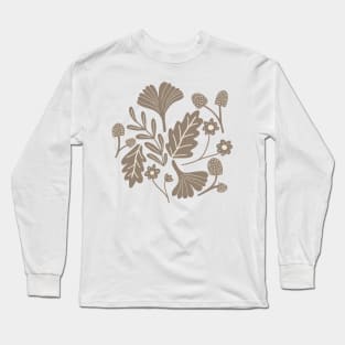 Autumn magic forest in grey Long Sleeve T-Shirt